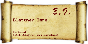 Blattner Imre névjegykártya